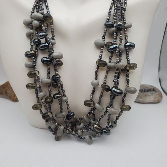 Bullet necklace midnight multi tiered - Picture 1 of 2